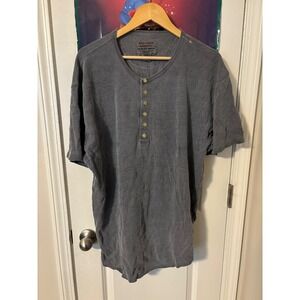Vintage Abercrombie & Fitch Men XL Gray Ribbed Short Sleeve Henley Shirt  80s